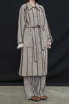 Mutedance 24 Autumn and Winter Lapel Flower Dye Belt Coat MD-MD24FW38-GRAY